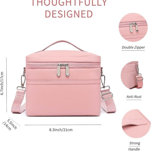 Insulated Lunch Bag for Women Adult Lunch Box Lightweight Waterproof Lunchbox So - Picture 3 of 6